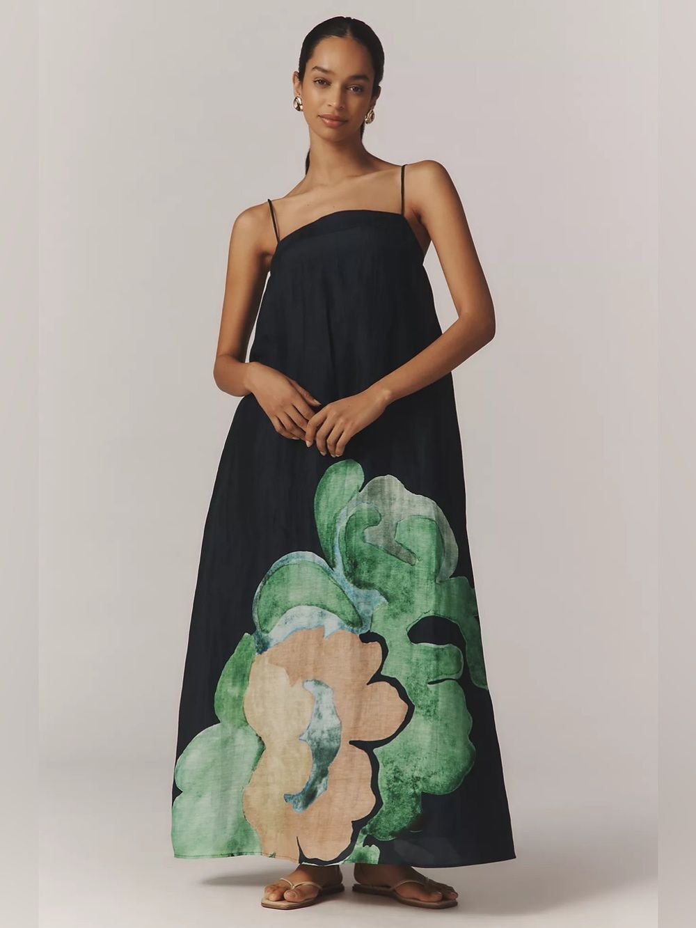 New Anthropologie Significant Other Edith Linen Maxi Dress Size 8P